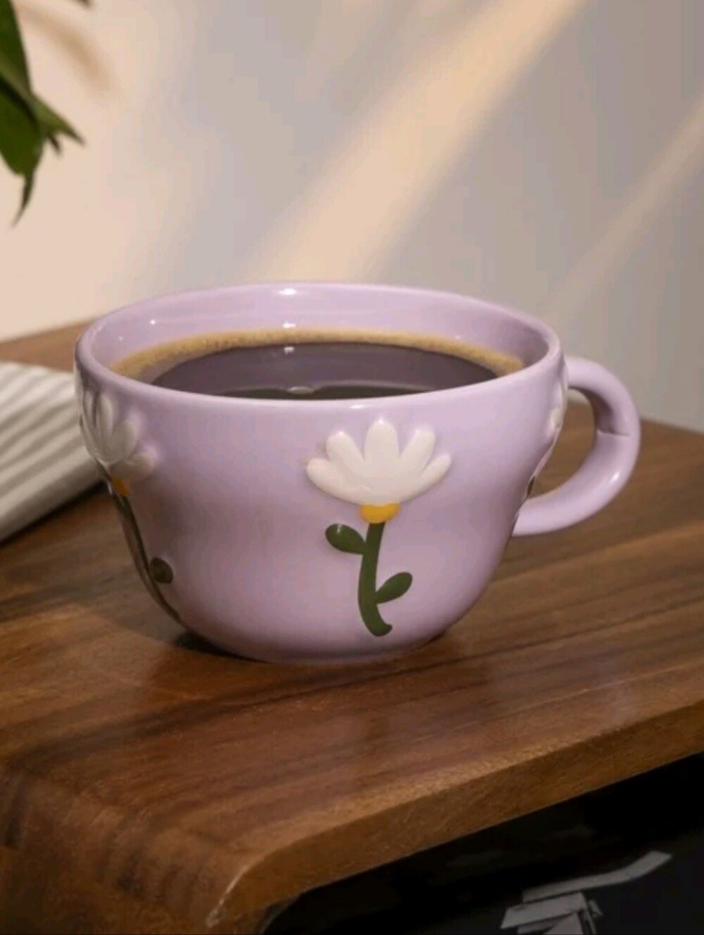 Thyme & Table 12.5 fl oz Purple Daisy Stoneware Mug
